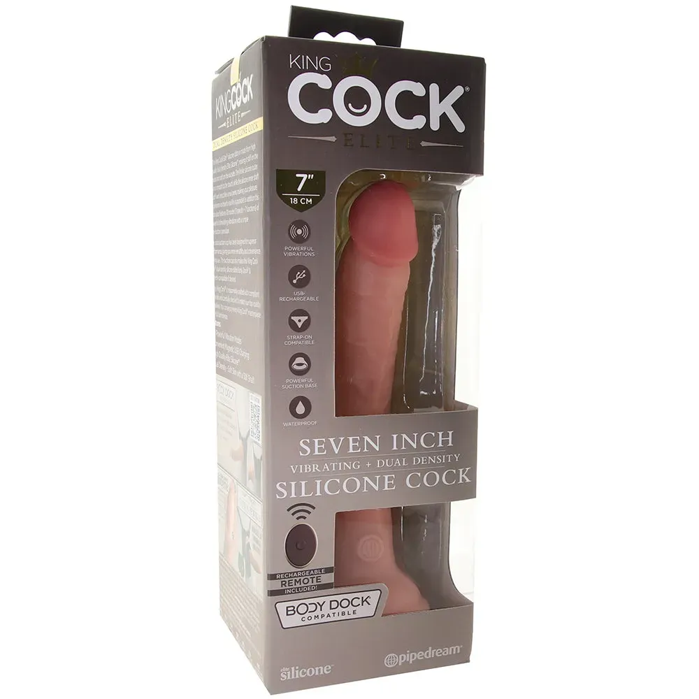Pipedream  King Cock 7 Inch Dual Density Silicone Vibe in Light-Seduce Mart