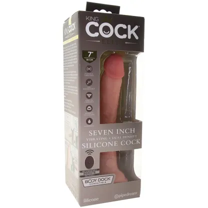 Pipedream  King Cock 7 Inch Dual Density Silicone Vibe in Light-Seduce Mart