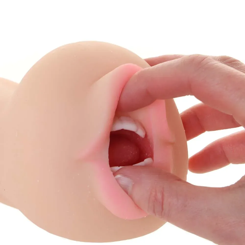 CalExotics  Stroke It Anatomical Mouth Stroker in Ivory