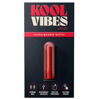 Blush  Kool Vibes Rechargeable Mini Bullet in Cherry-Seduce Mart