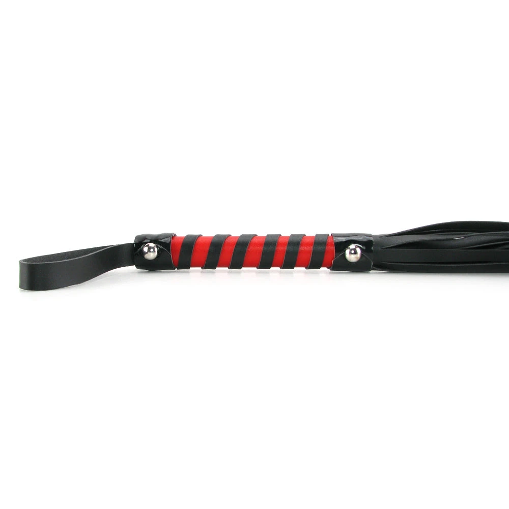 Sex &amp; Mischief Red and Black Stripe Flogger