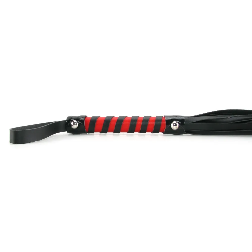 Sex &amp; Mischief Red and Black Stripe Flogger