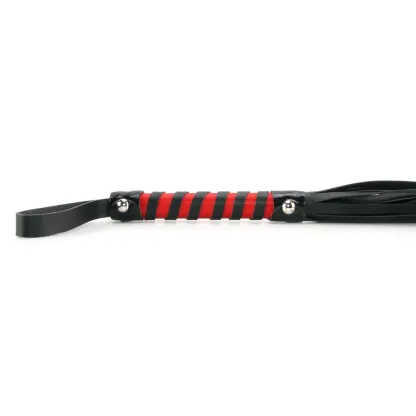 Sex &amp; Mischief Red and Black Stripe Flogger