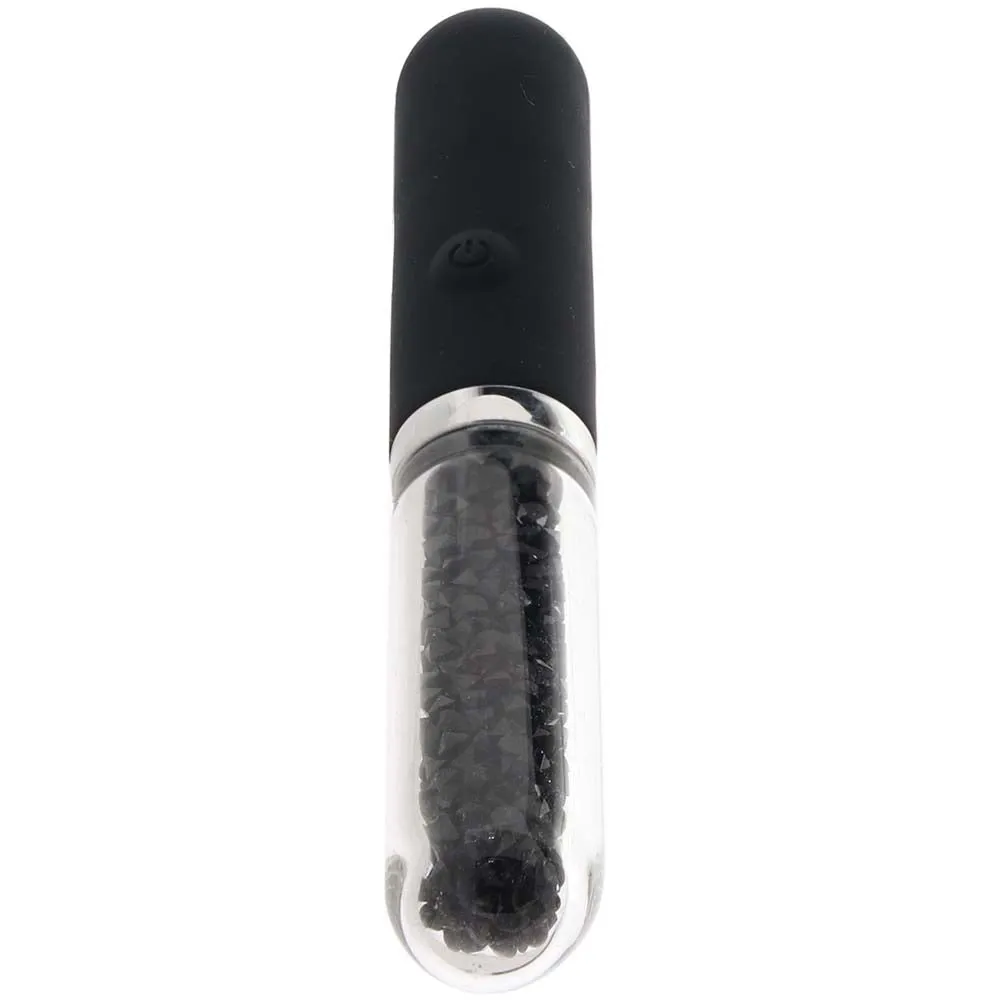 ns novelties  Stardust Posh Rechargeable Glass Vibe in Black-Seduce Mart
