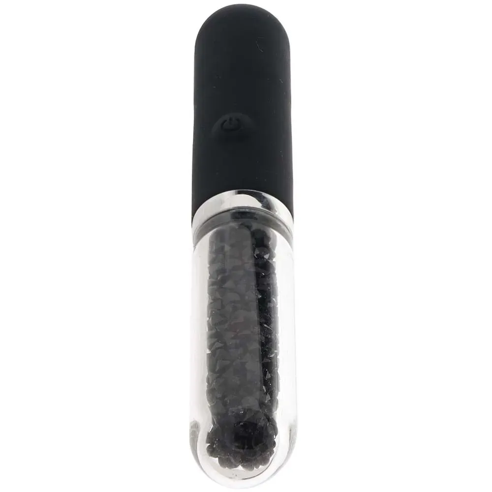 ns novelties  Stardust Posh Rechargeable Glass Vibe in Black-Seduce Mart