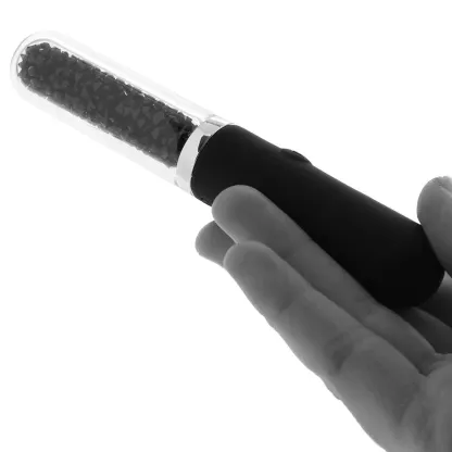 ns novelties  Stardust Posh Rechargeable Glass Vibe in Black-Seduce Mart