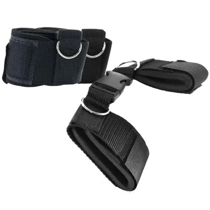 Black &amp; White Bed Post Bindings Restraint Kit