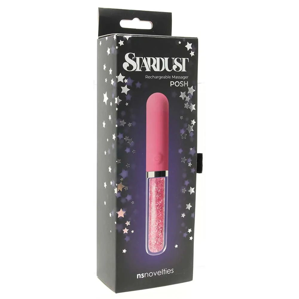 ns novelties  Stardust Posh Rechargeable Glass Vibe in Pink-Seduce Mart