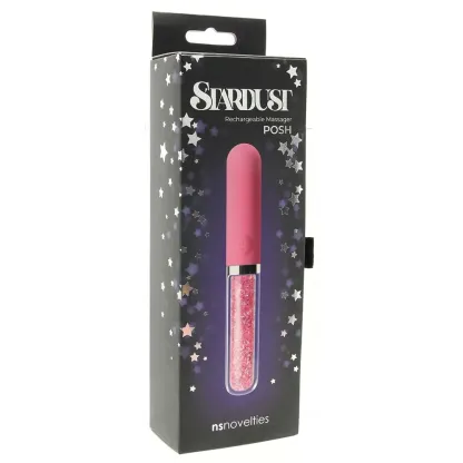 ns novelties  Stardust Posh Rechargeable Glass Vibe in Pink-Seduce Mart