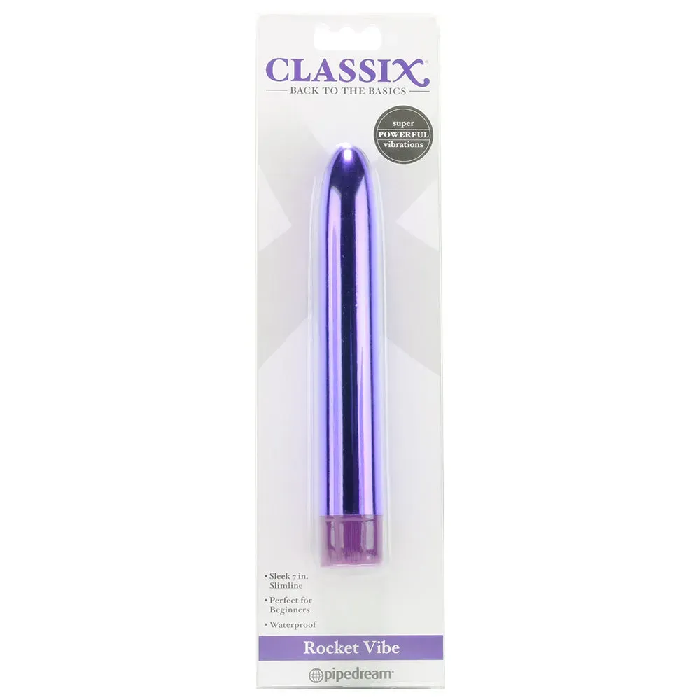 Pipedream  Classix 7 Inch Slimline Rocket Vibe in Metallic Purple-Seduce Mart