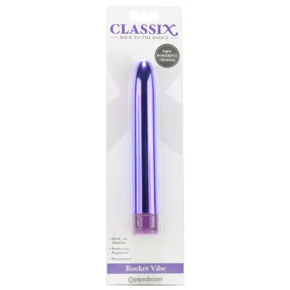 Pipedream  Classix 7 Inch Slimline Rocket Vibe in Metallic Purple-Seduce Mart