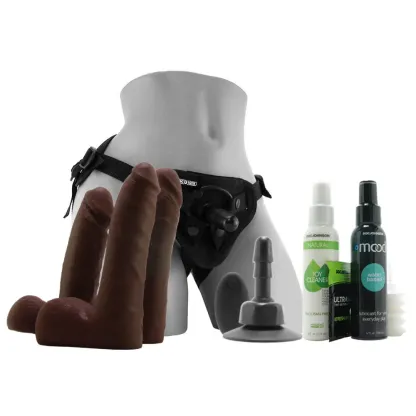 Doc Johnson  Vac-U-Lock Vibrating Harness Set in Chocolate-Seduce Mart