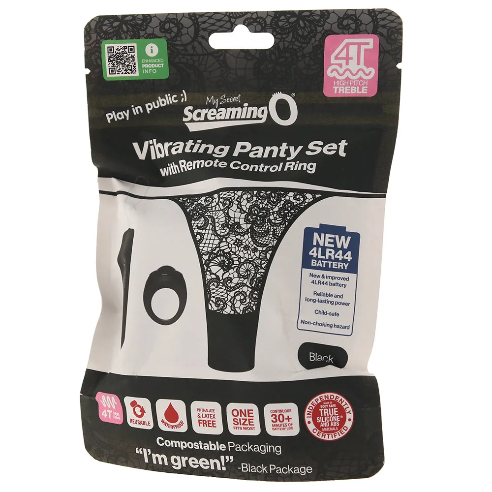 Screaming O  My Secret Treble Remote Panty Vibe Set in Black-Seduce Mart