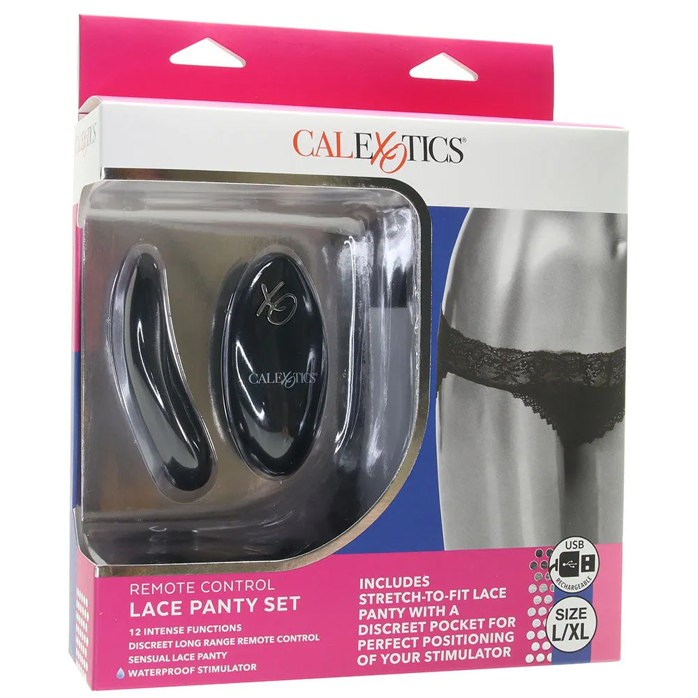 CalExotics  Remote Control Black Lace Panty &amp; Vibe Set in L/XL-Seduce Mart