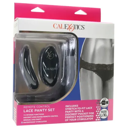 CalExotics  Remote Control Black Lace Panty &amp; Vibe Set in L/XL-Seduce Mart