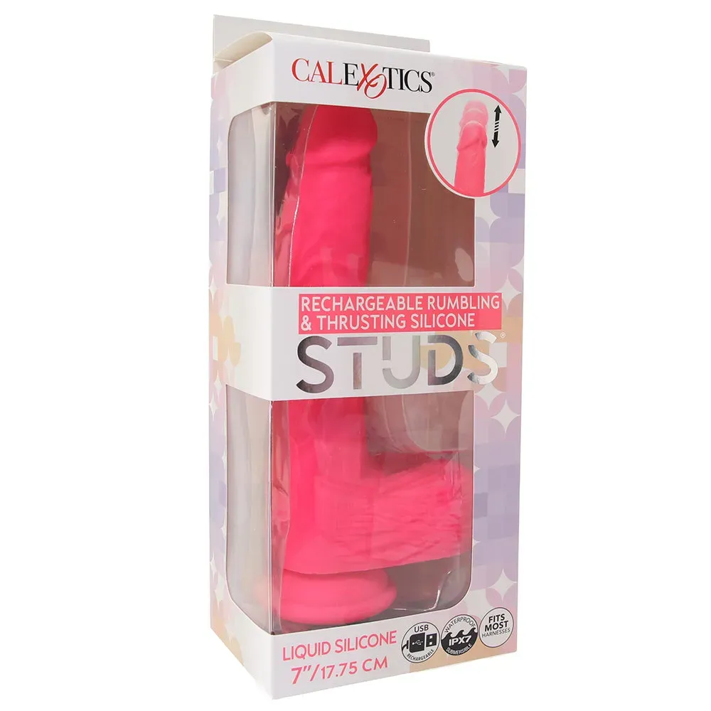 CalExotics  Studs Rumbling &amp; Thrusting Vibe in Pink-Seduce Mart