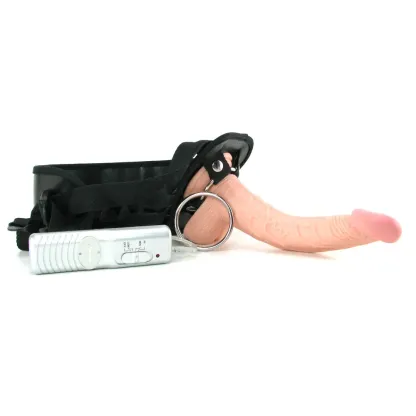 Nasstoys  Real Skin Whoppers Vibe &amp; Universal Harness in 8 Inches-Seduce Mart
