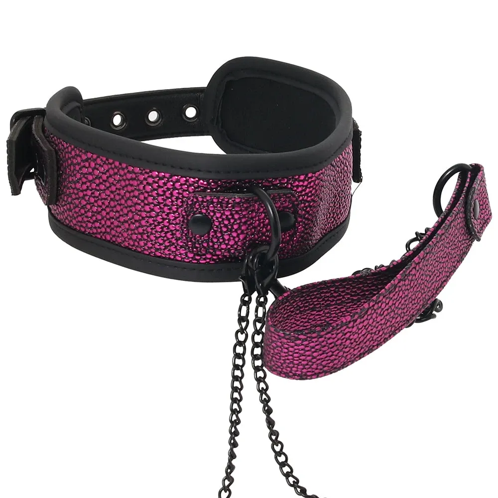 WhipSmart Dragon's Lair Collar, Leash &amp; Nipple Clips Set