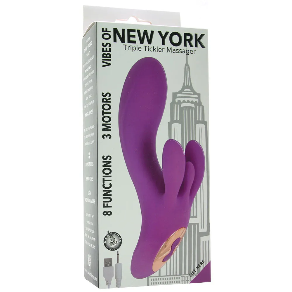 Nasstoys  Vibes of New York Triple Tickler Massager Vibe in Purple-Seduce Mart
