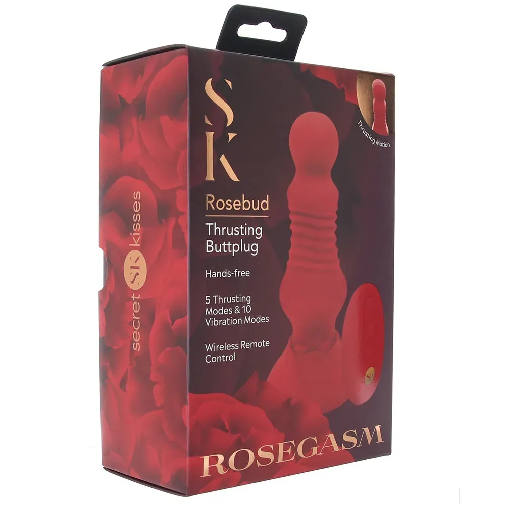 X-Gen  Secret Kisses Rosebud Thrusting Butt Plug-Seduce Mart