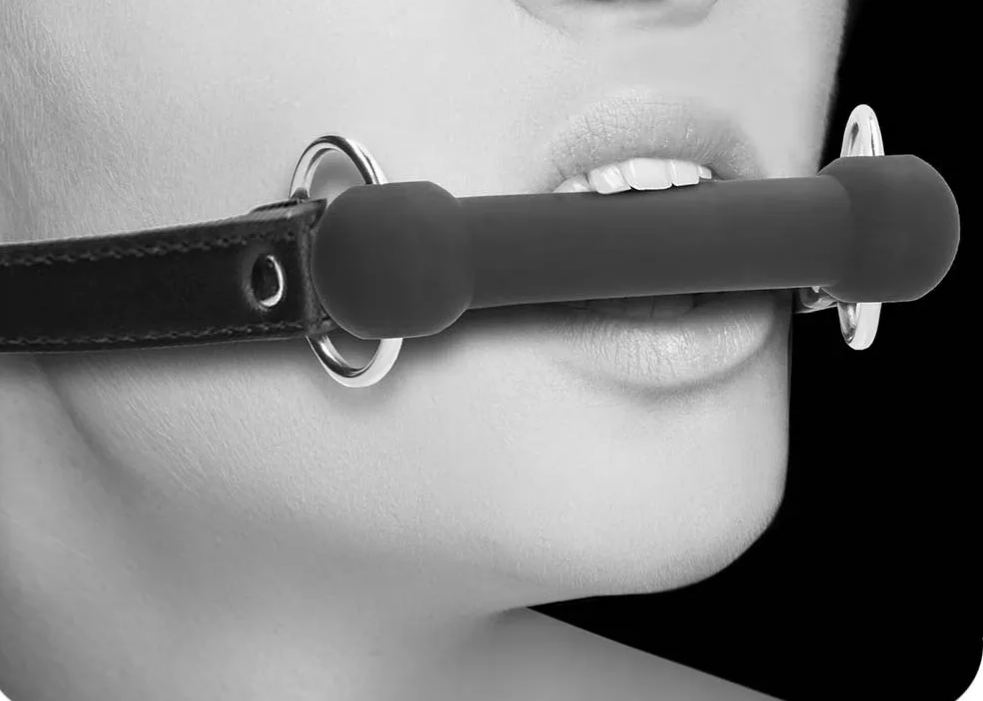Black &amp; White Silicone Bit Gag