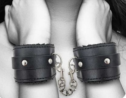 Black &amp; White Plush Wrist Cuffs