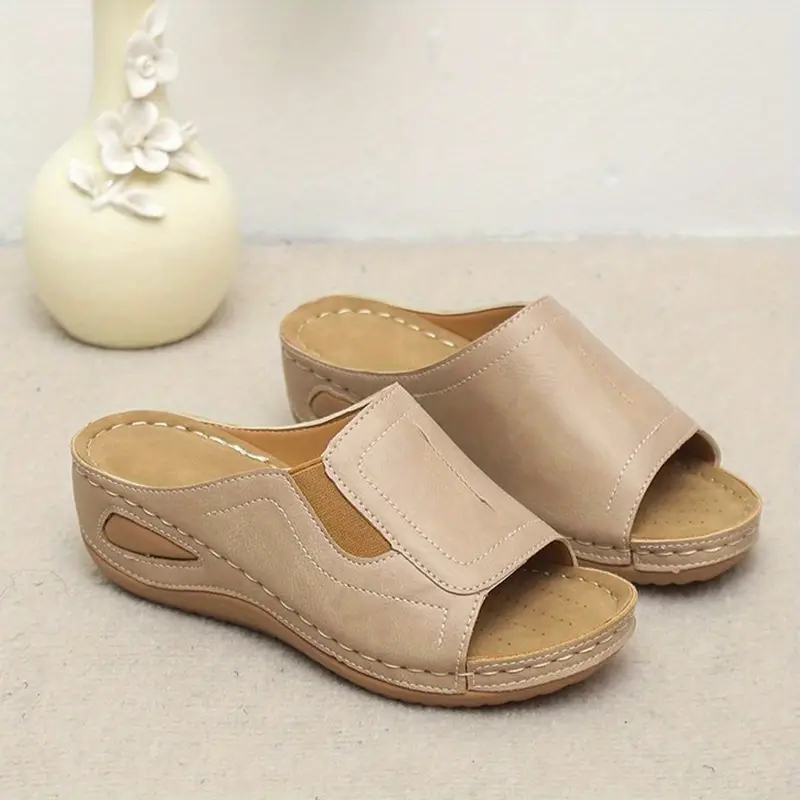 😍Last Day 50% OFF😍 - Women's Slope Heel Leather Sandals