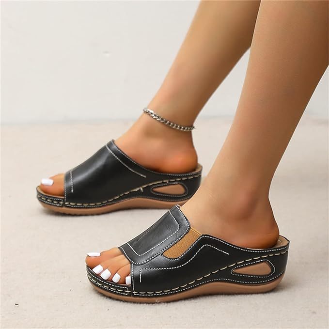 😍Last Day 50% OFF😍 - Women's Slope Heel Leather Sandals