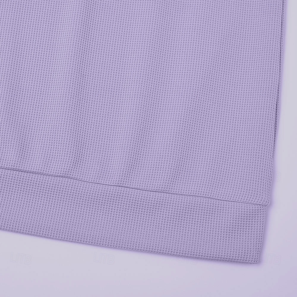 Men's Waffle Polo Shirts Textured Formal Business Ribbed Polo Collar Long Sleeve Fashion Solid Color Buttons Plain Fall Spring & Fall Loose Fit Black Light Green Green Light Blue Purple Khaki Waffle 2025 - $23.99 –P12