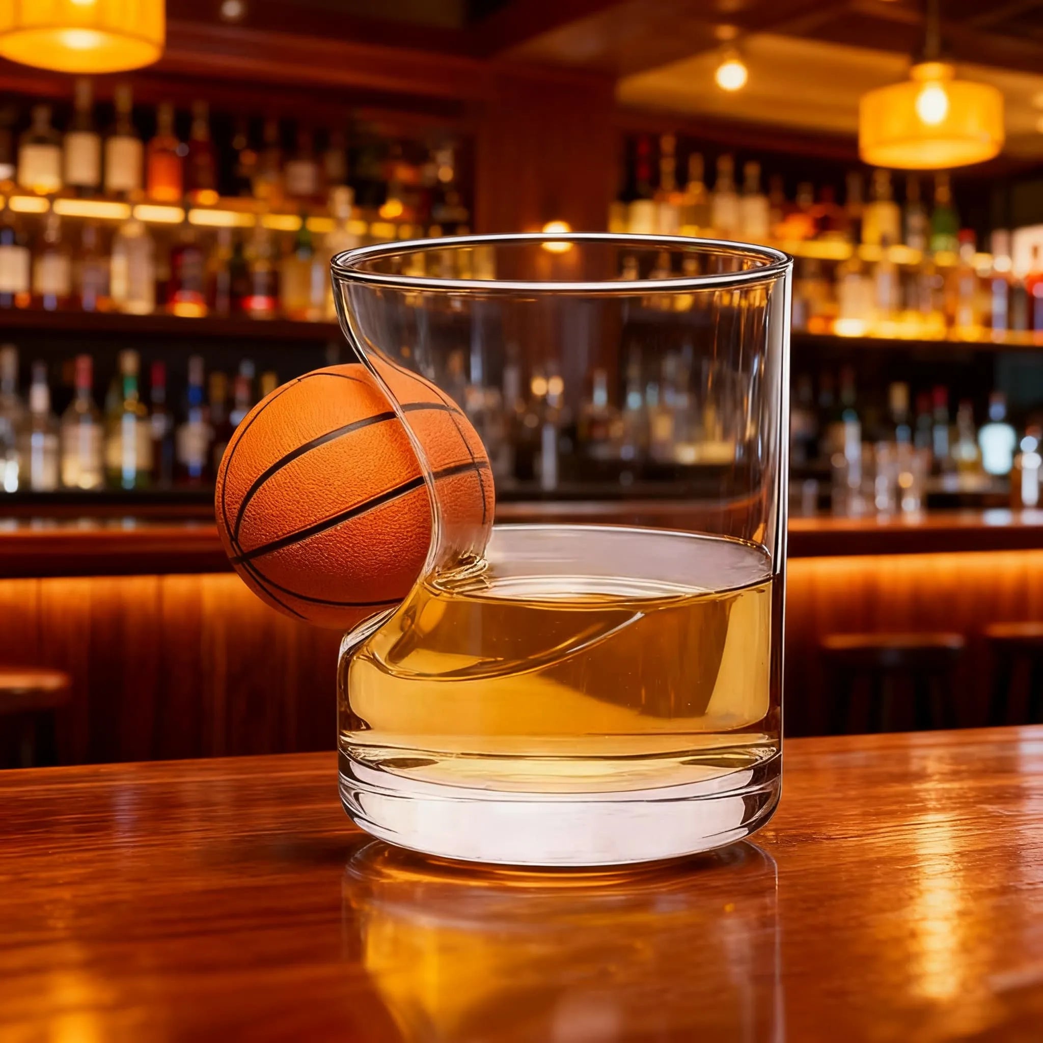 Creative whiskey glasses with spheres