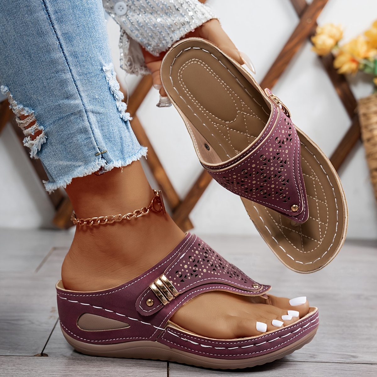 🔥Last Day Promotion 50% OFF - Women's Casual Slope Heel Orthopaedic Sandals