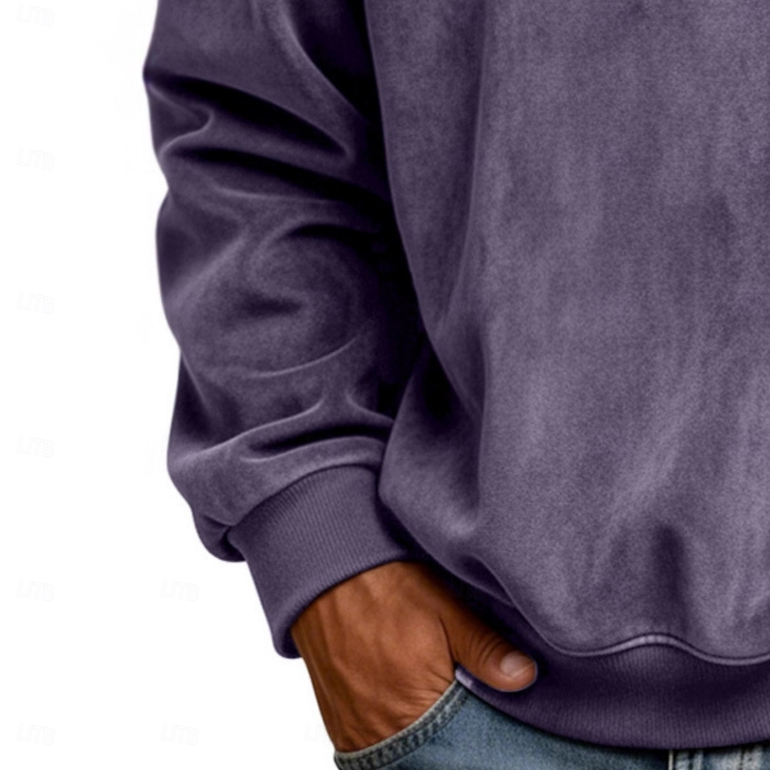 Men's Faux Suede Zip Polo Pullover Sweatshirt Vacation Street Zip Up Long Sleeve Fashion Basic Color  Block Patchwork Fall Spring Fall All Seasons Relaxed Fit Black Pink Army Green Navy Blue Blue 2025 - $26.99 –P3