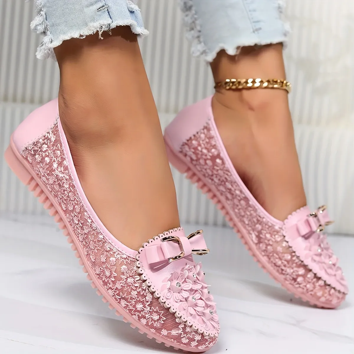 Women's Elegant Lace Breathable Slip On Orthopaedic Sandals