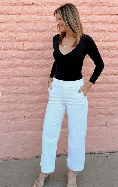 🔥2024 HOT SALE🔥Stretch Twill Cropped Wide Leg Pants