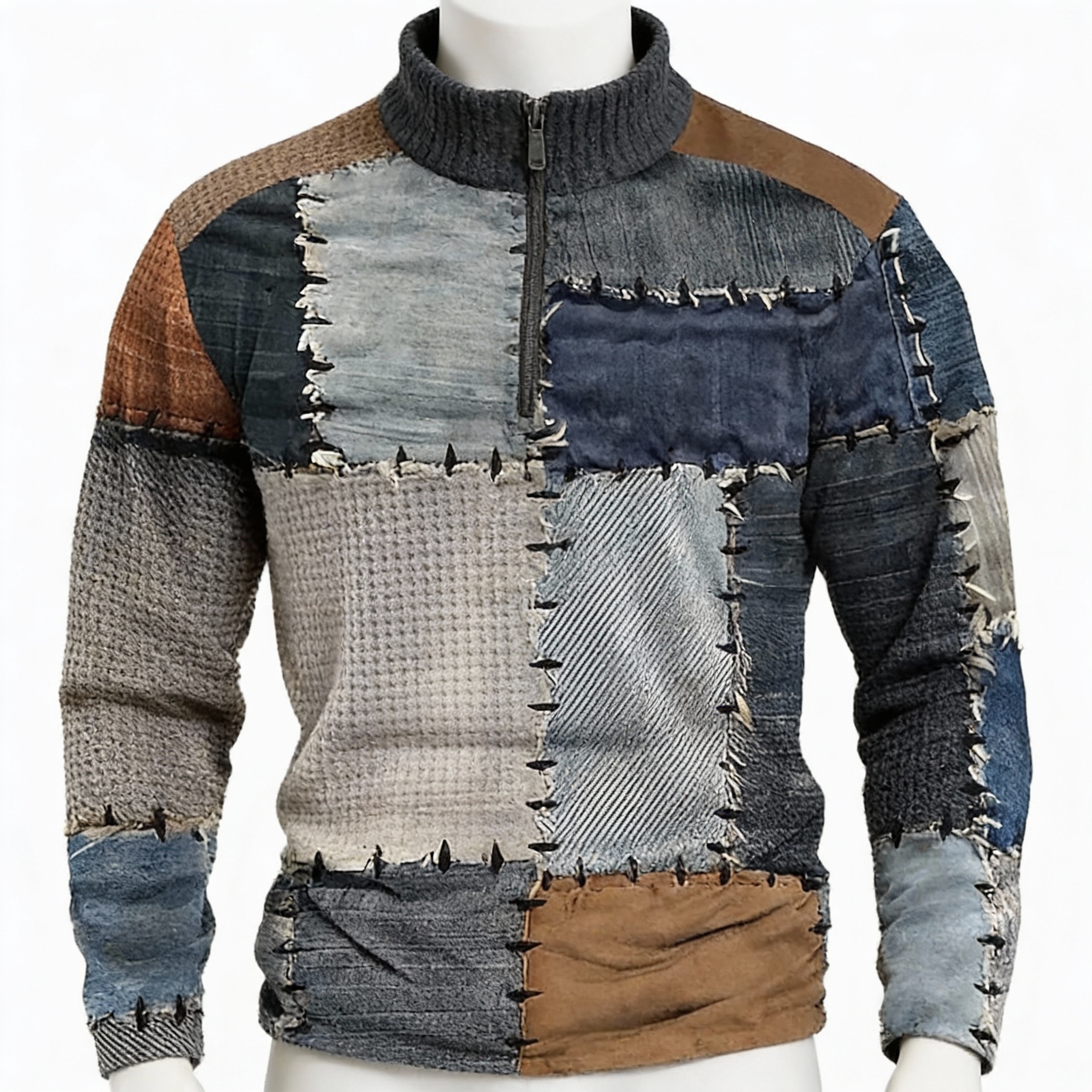 Men's Color Block Sweatshirt - Front View