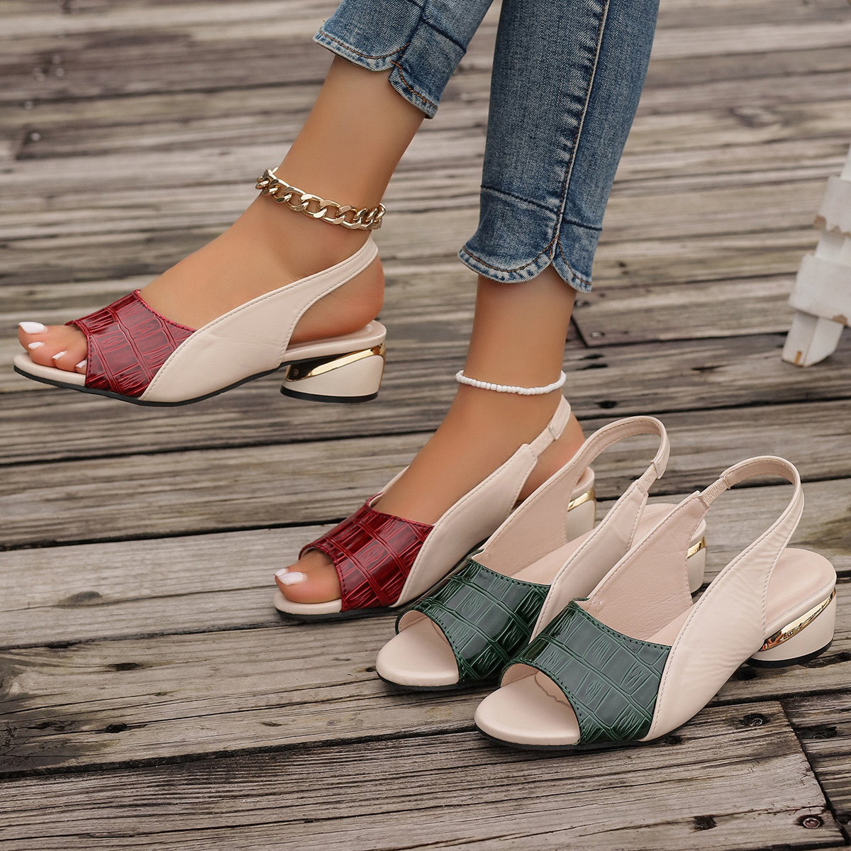 🔥End of Season Clearance-Women's Chunky Low Heeled Sandals-60% OFF NOW🔥