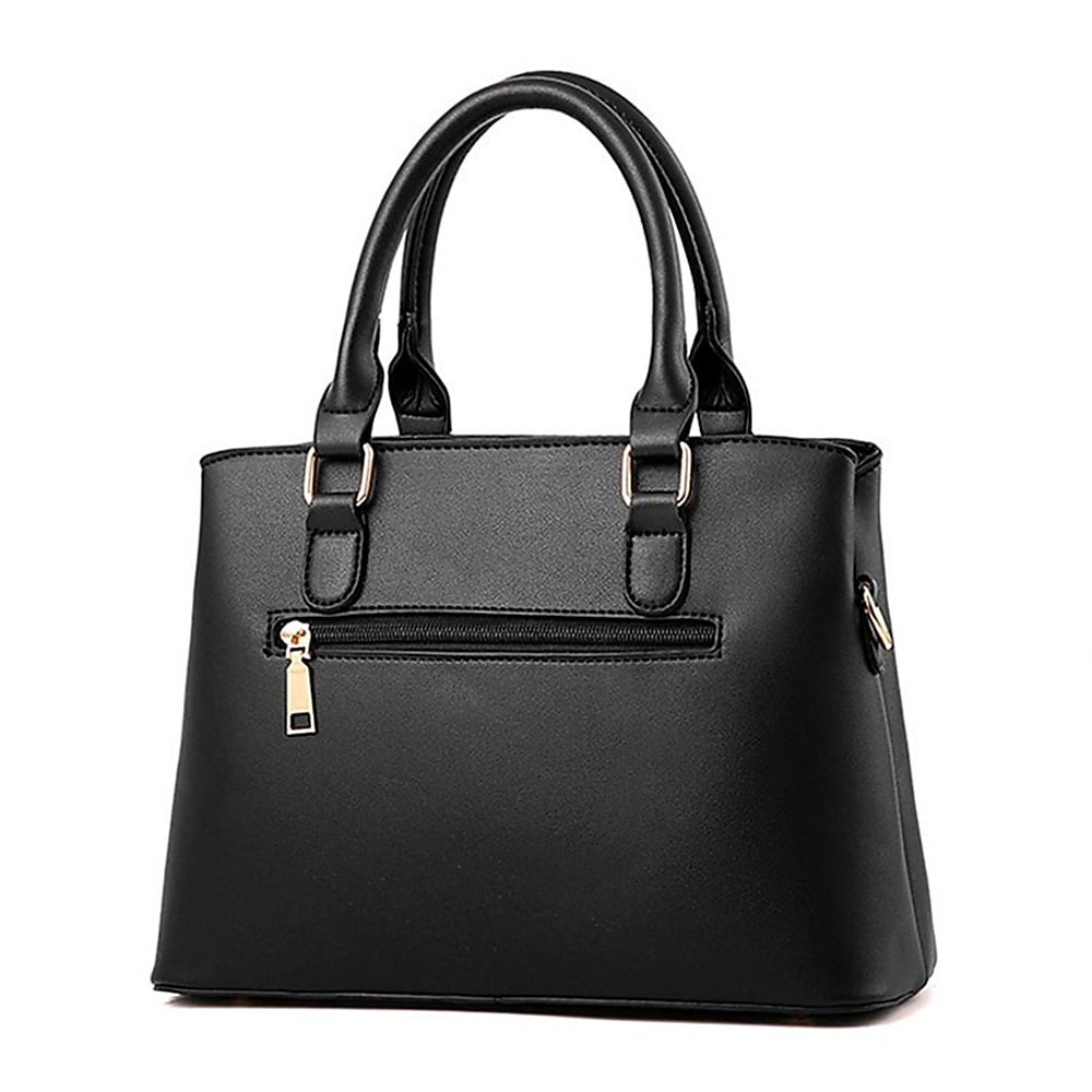 Women's Elegant White Faux Leather Handbag with Gold Hardware and Floral Charm - Stylish Shoulder Bag for Daily Use and Special Occasions 2026 - $46.99 &ndash;P2