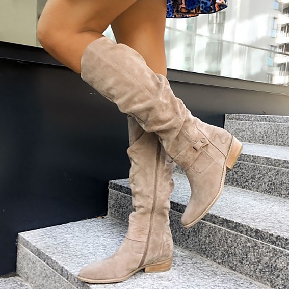 Women's Suede Knee-High Boots with Slouchy Design - Perfect for Fall Fashion, Casual Outings, and Outdoor Adventures 2026 - $54.99 &ndash;P6