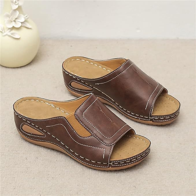 😍Last Day 50% OFF😍 - Women's Slope Heel Leather Sandals