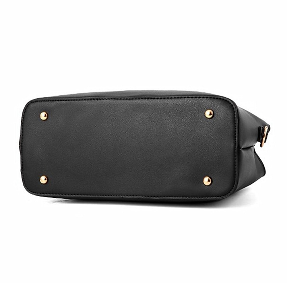 Women's Elegant White Faux Leather Handbag with Gold Hardware and Floral Charm - Stylish Shoulder Bag for Daily Use and Special Occasions 2026 - $46.99 &ndash;P4