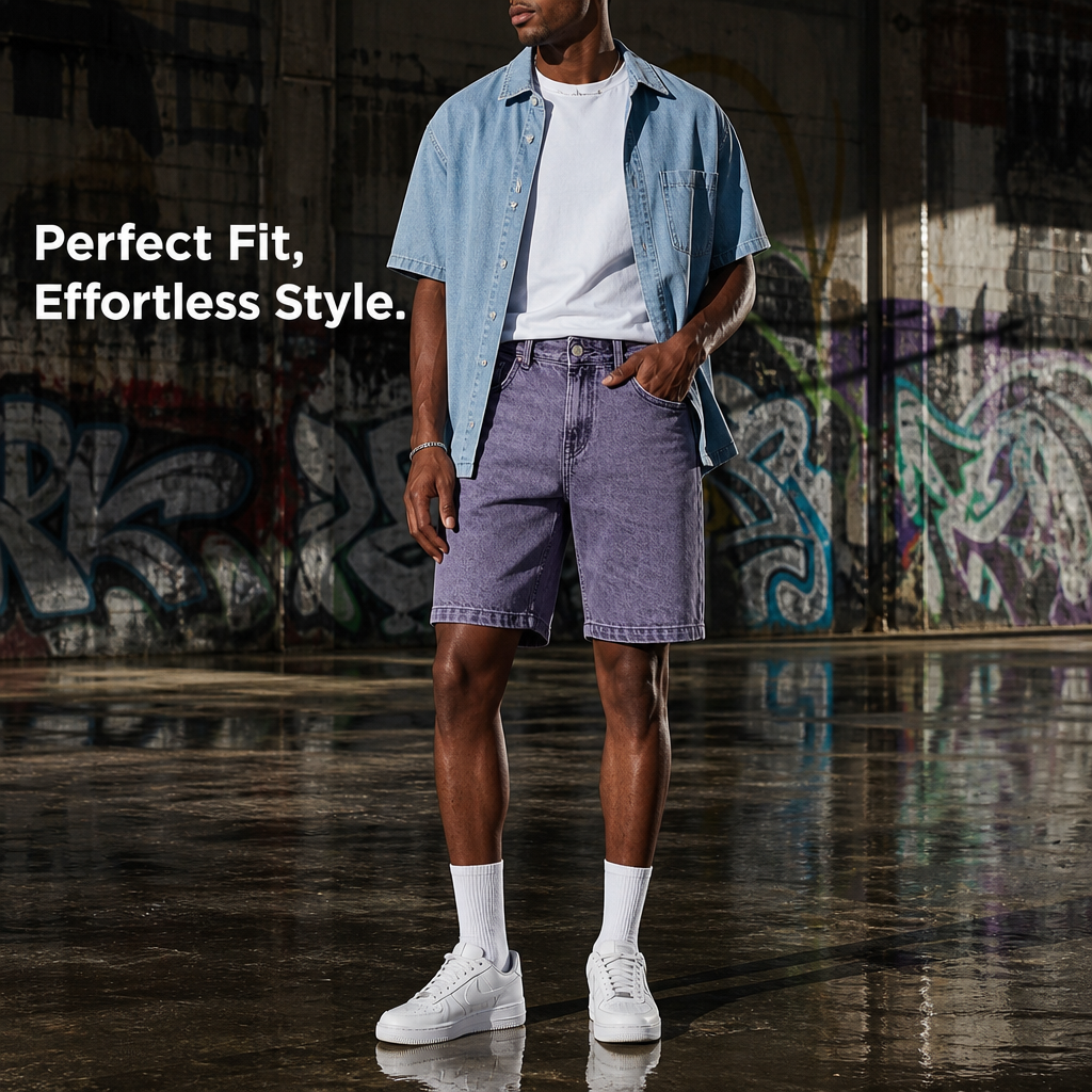 Shorts paired with worn-out boots