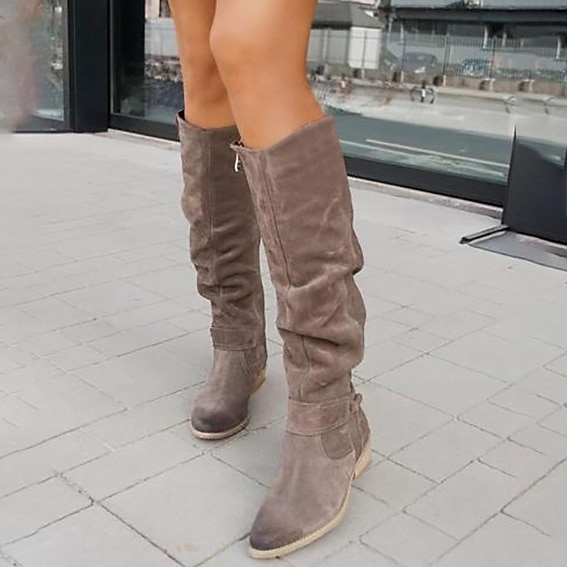 Women's Suede Knee-High Boots with Slouchy Design - Perfect for Fall Fashion, Casual Outings, and Outdoor Adventures 2026 - $54.99 &ndash;P2
