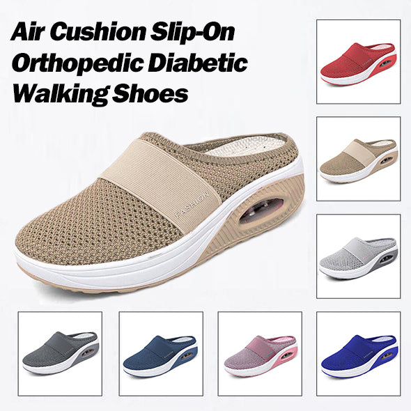 Women's Air Cushion Slip-On Breathable Orthopedic Walking Shoes