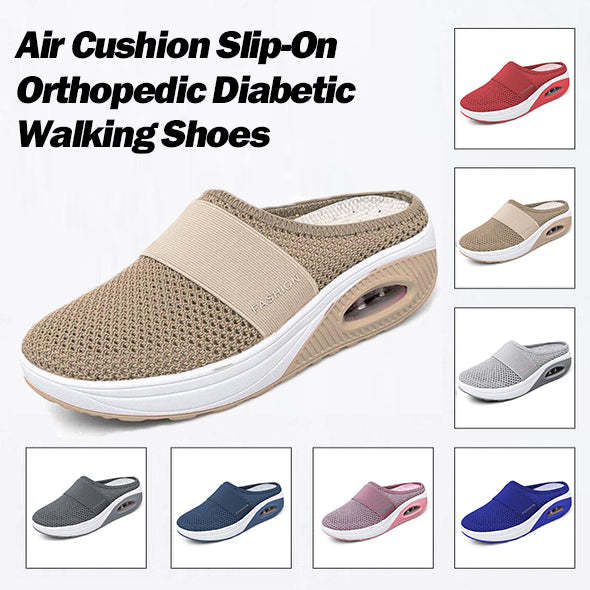 Women's Air Cushion Slip-On Breathable Orthopedic Walking Shoes