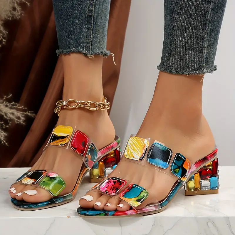 🔥Last Day Promotion 50% OFF - Women's Colorful Chunky Heeled Sandals