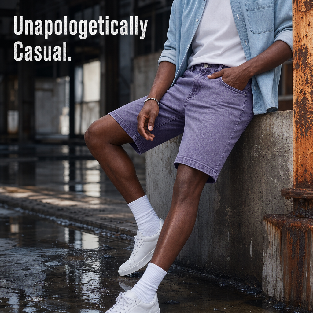 Distressed hem of the shorts