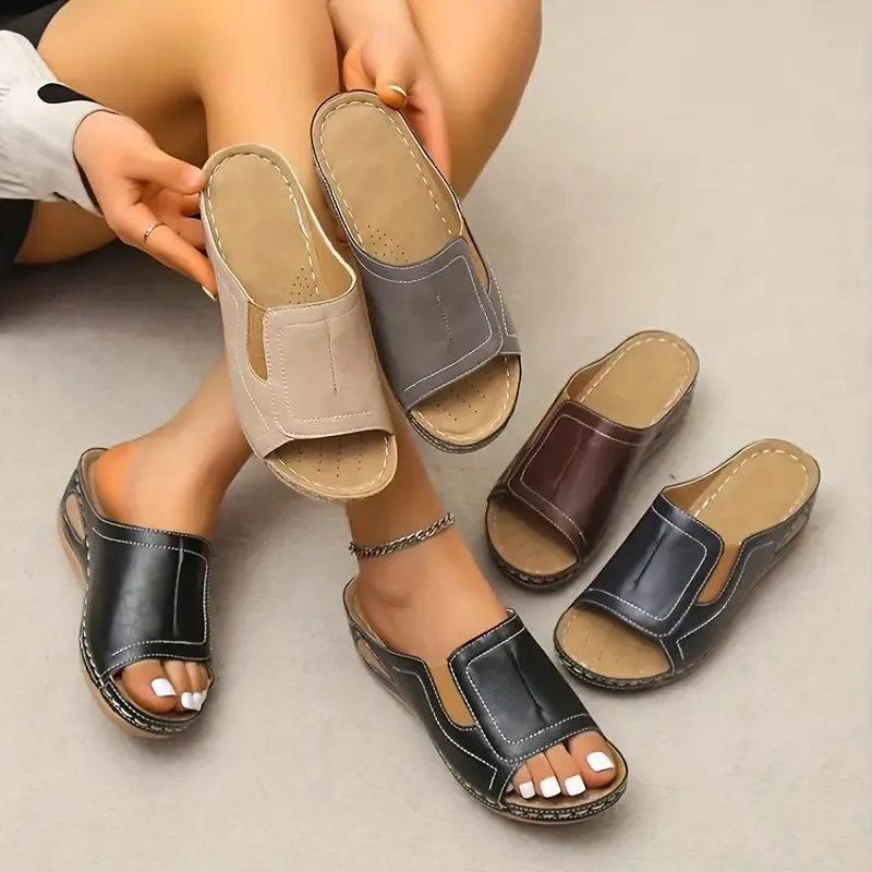 😍Last Day 50% OFF😍 - Women's Slope Heel Leather Sandals