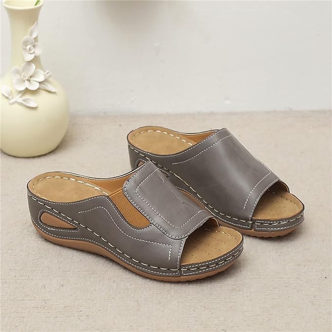 😍Last Day 50% OFF😍 - Women's Slope Heel Leather Sandals