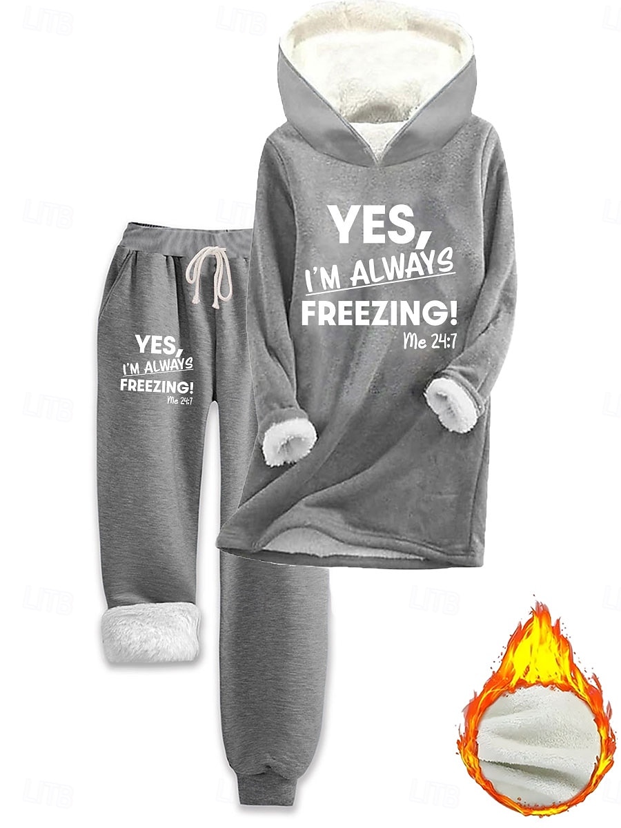 Women's Daily Stylish Two Piece Sets Tracksuit Pants Sets Long Sleeve Hooded Graphic Letter Drawstring Print Casual Daily Black Pink Dark Pink Fall Regular Fit 2025 - $47.99 –P5