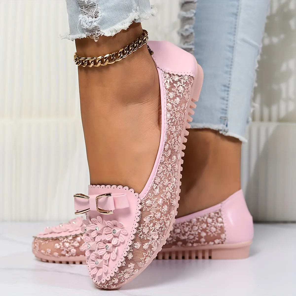 Women's Elegant Lace Breathable Slip On Orthopaedic Sandals